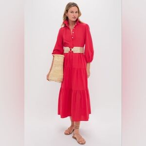 NWT Pomander Place Hibiscus Red Mabel Maxi Dress Size Medium